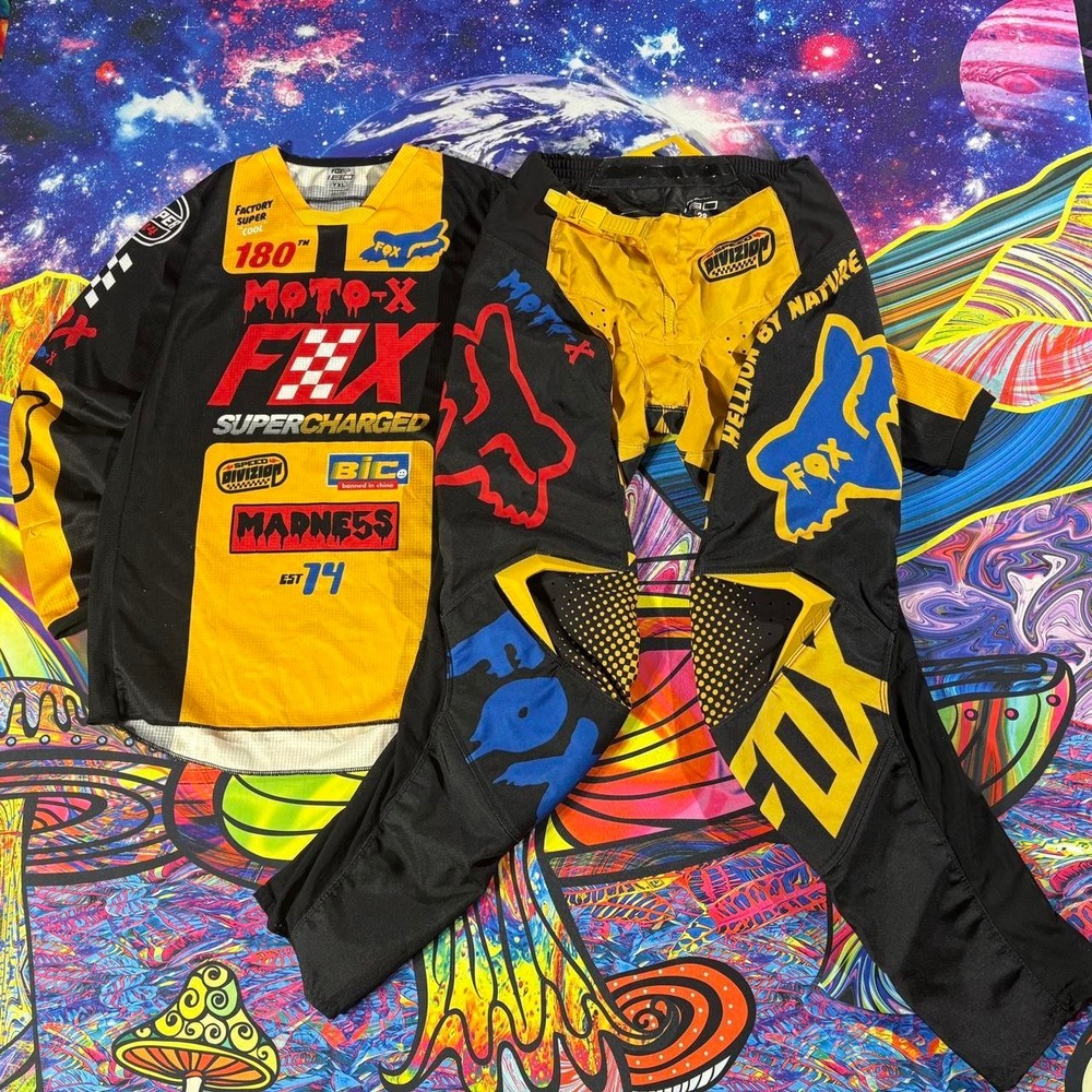 Fox Racing 2019 180 Czar Motocross Jersey and Pants Set Youth XL 28 Yellow Black